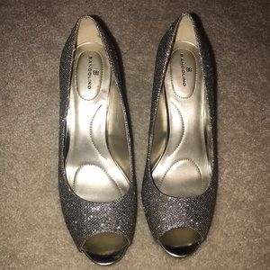 Gold glitter heels